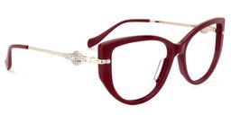 Claudine Cat Eye Red Glasses2
