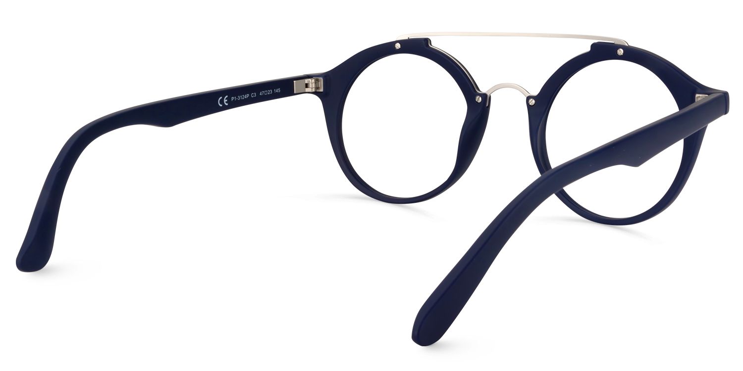 Aviator Dark Blue Glasses | Zeelool Glasses4