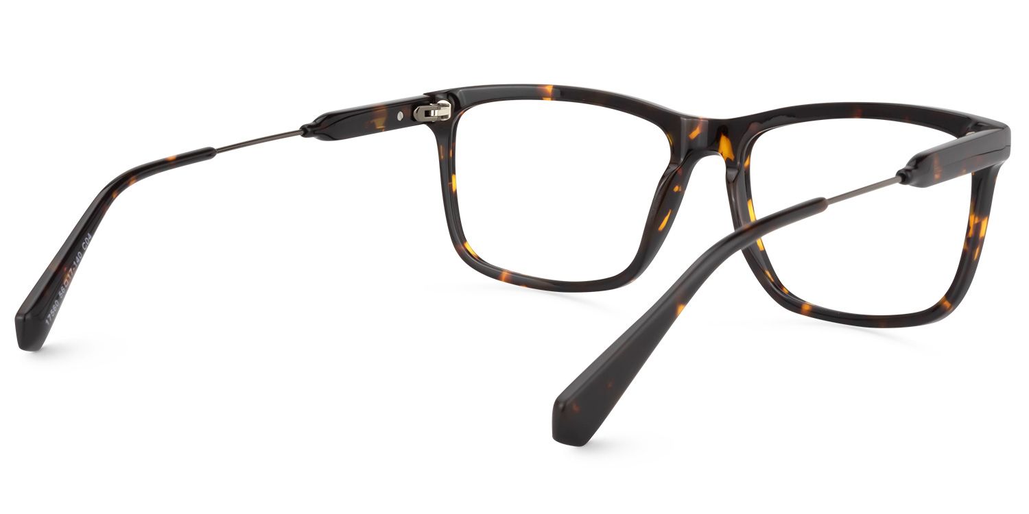 Rectangle Yellow-Tortoise Glasses | Zeelool Glasses4