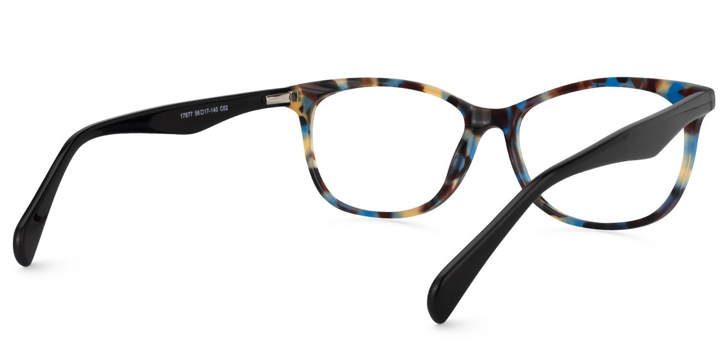 Rectangle Blue Tortoise Glasses | Zeelool Glasses4