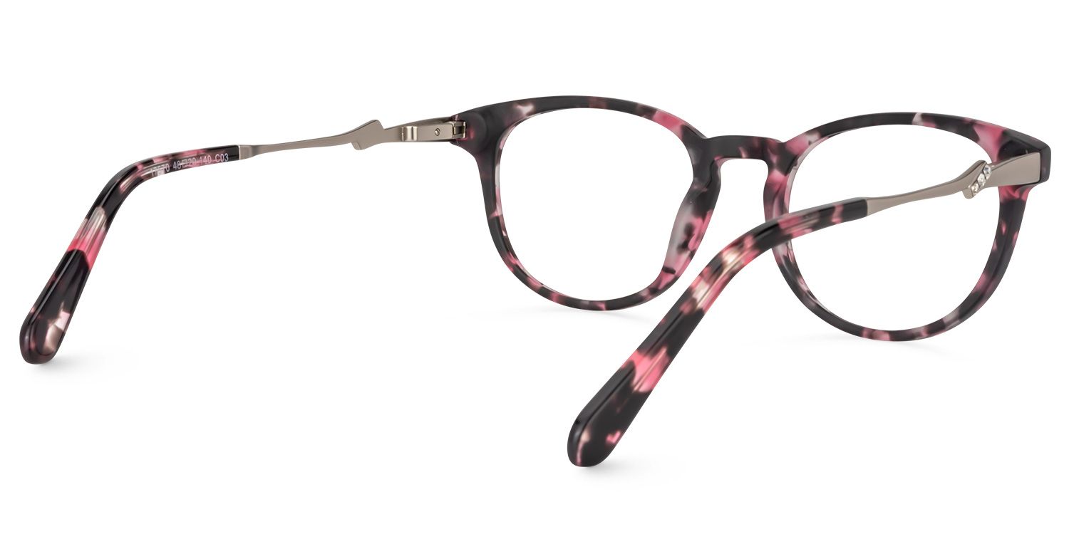 Round Pink Floral Glasses | Zeelool Glasses4