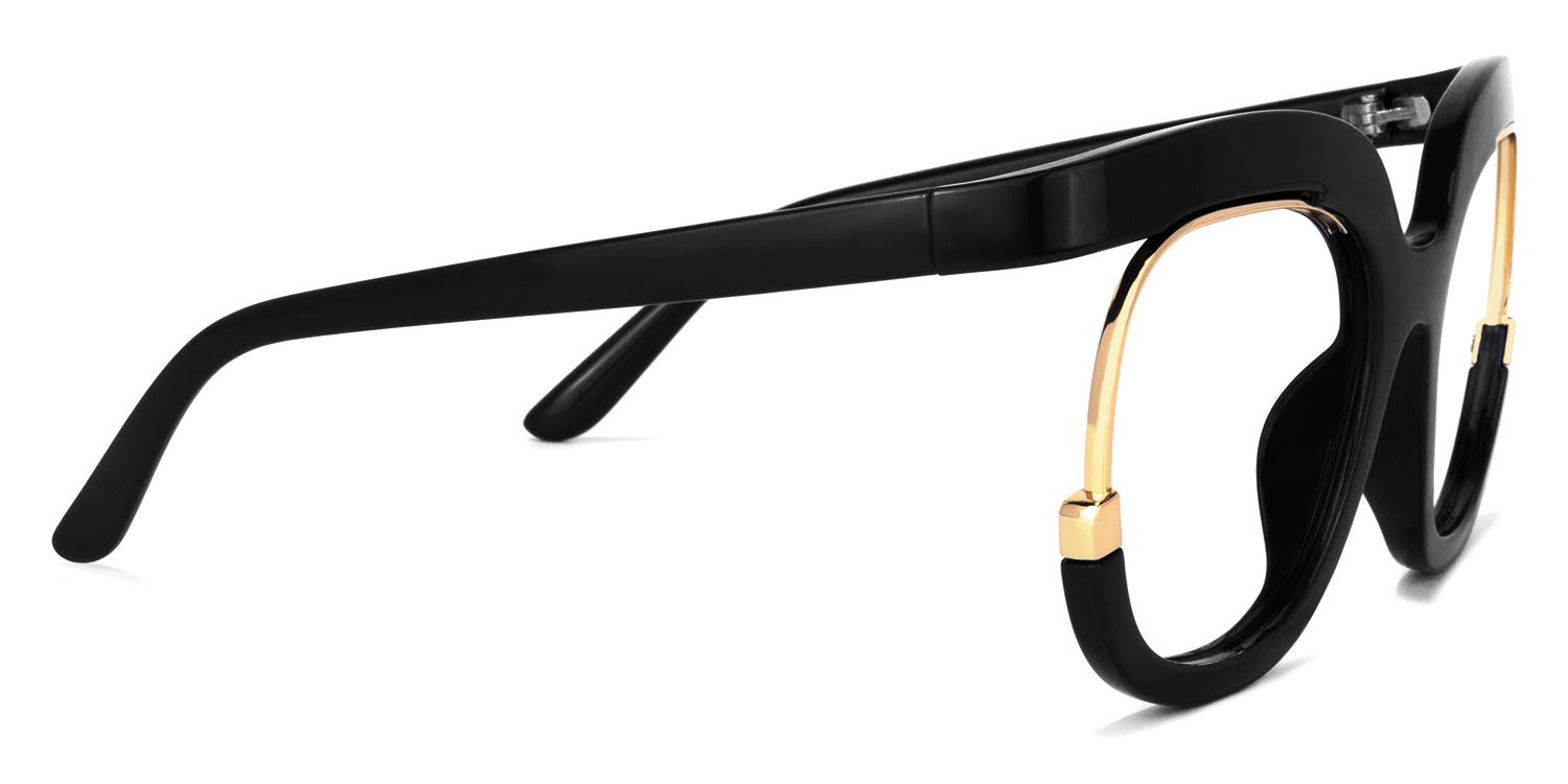Darice Thick Round Black Frame Glasses | ZEELOOL UK2