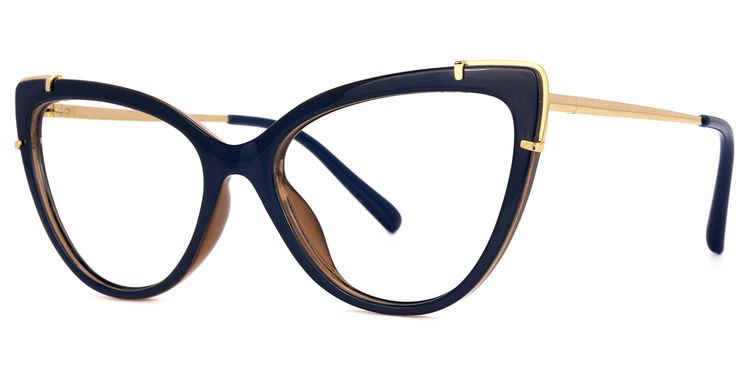 Yashira Cateye Dark-Blue Glasses