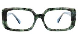 Jammie Rectangle Green-Tortoise Glasses0