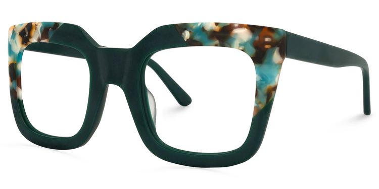 Carrasco Square Green Glasses