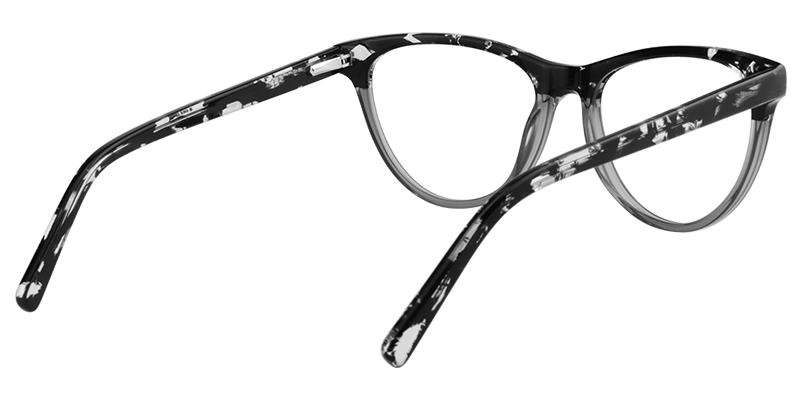 Round Black-Clear Glasses | Zeelool Eyeglasses5