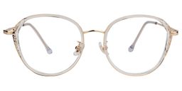 Estelle Round White Glasses0