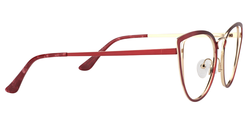 Cateye Red&Gold Glassess | Zeelool Eyeglass Frames5