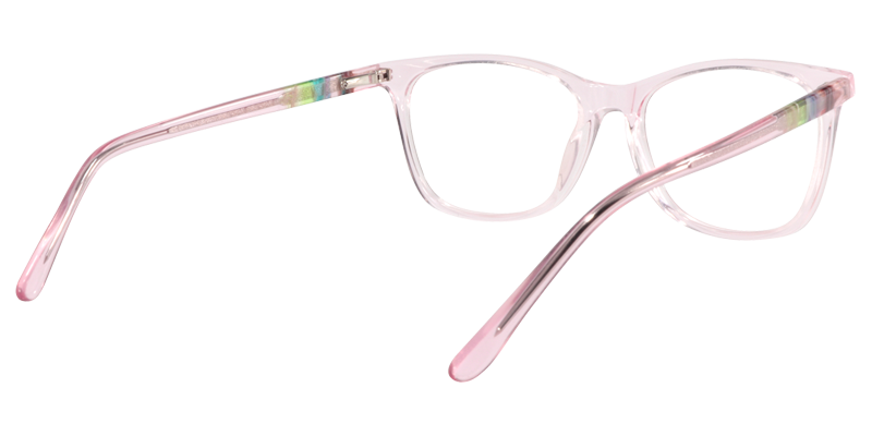  Rectangle Clear Pink Glasses | Zeelool Eyeglasses5