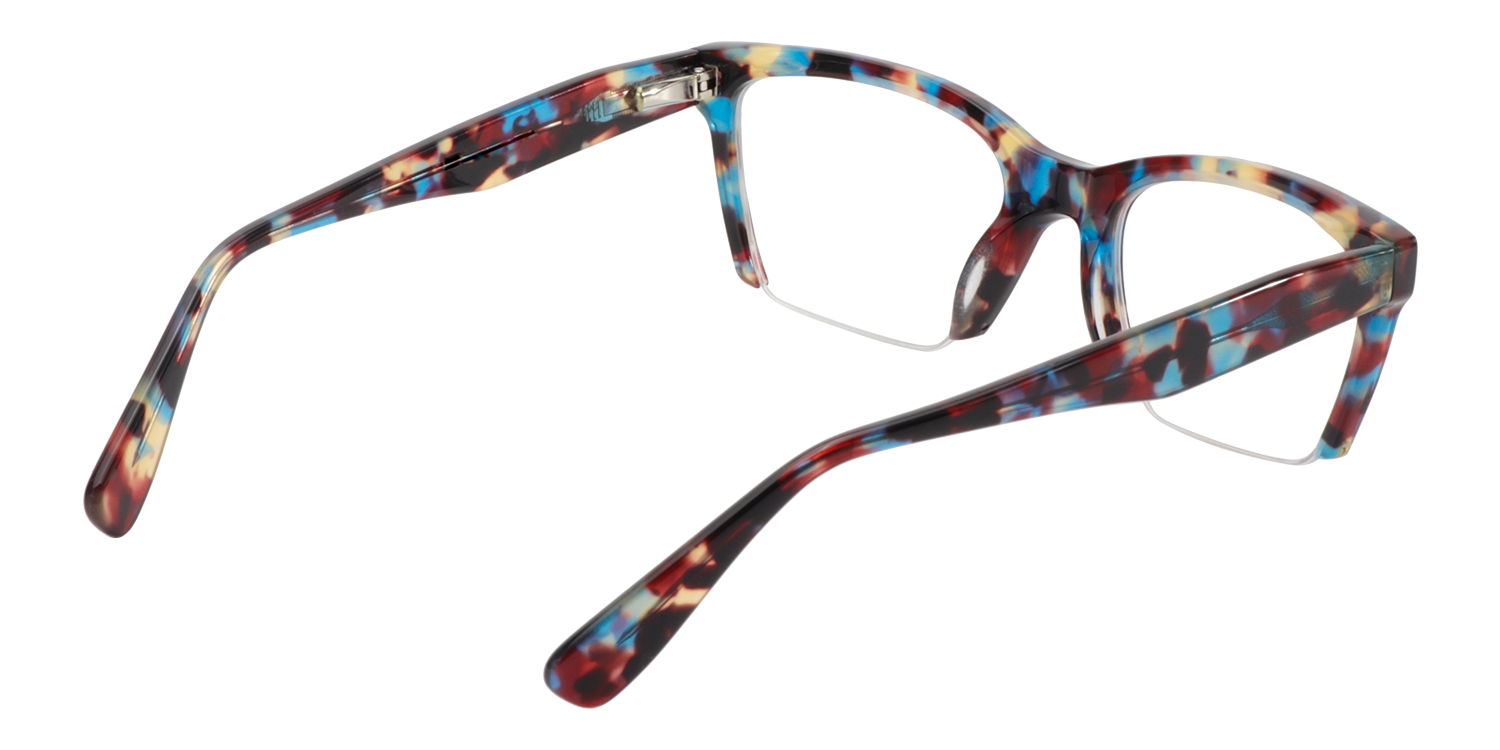 Rectangle Blue Tortoise Glasses | Zeelool Eyeglass Frames5