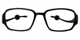 Bevis Rectangle Black Glasses0