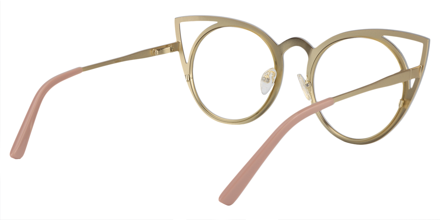 Cat-eye Gold Glasses | Zeelool Glasses5