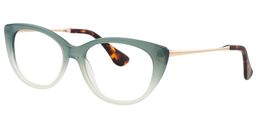 Zenobia Cat Eye Green Glasses2