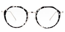 Belle Round Black Clear Glasses0