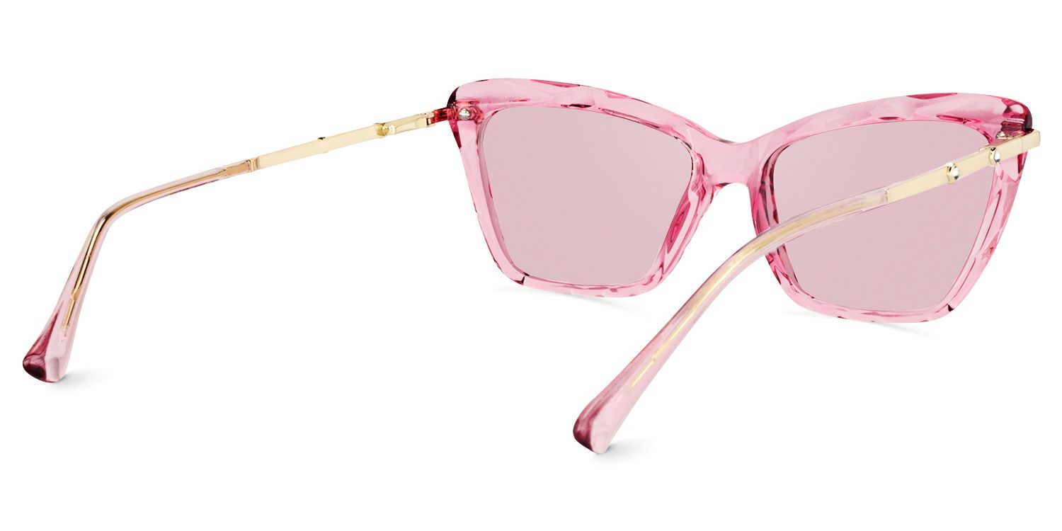 Juliet Pink Frame Sunglasses with Rectangle Style | ZEELOOL UK4