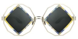 Todd Geometric Silver Sunglasses0