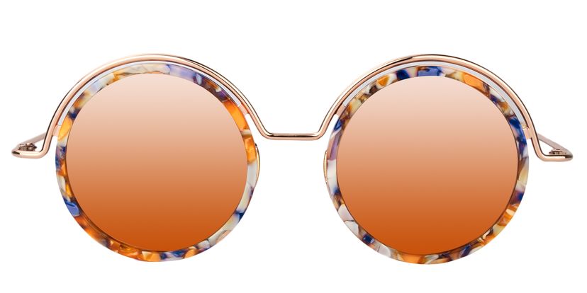 Alban Round Purple Floral Sunglasses