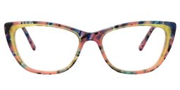 Albin Rectangle Red Floral Glasses0