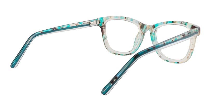 Rectangle Green Floral Glasses | Zeelool Eyeglass Frames5