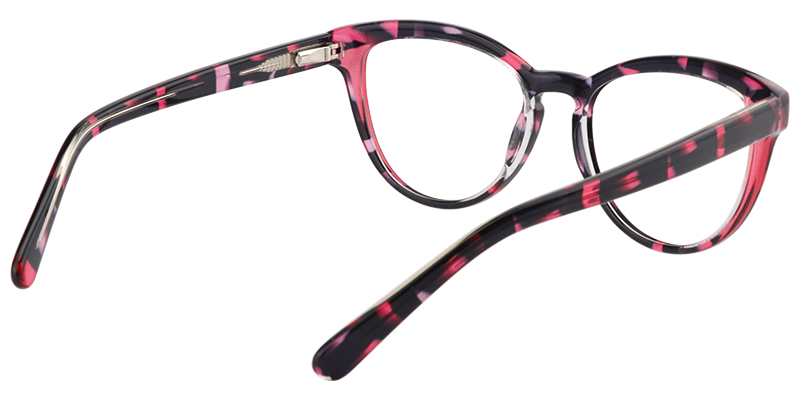 Round Red Floral Glasses | Zeelool Eyeglass Frames5