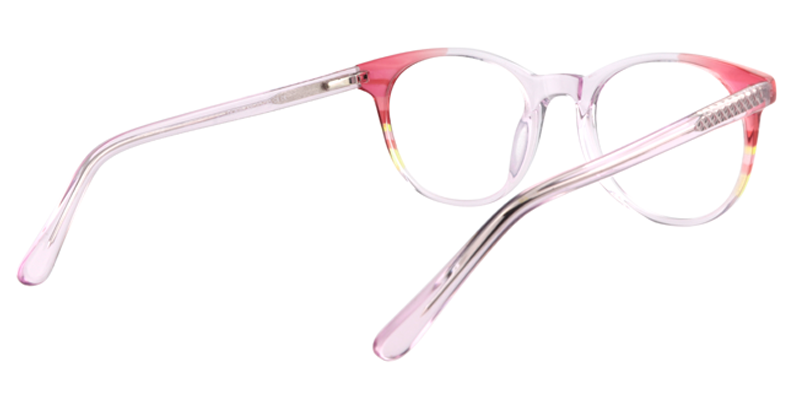 Round Transparent Pink Glasses | Zeelool Eyeglass Frames5