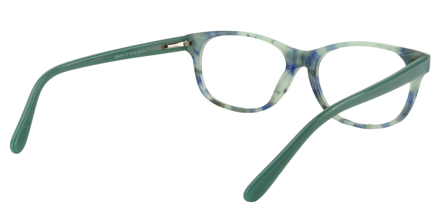 Rectangle Green Floral Glasses | Zeelool Glasses5