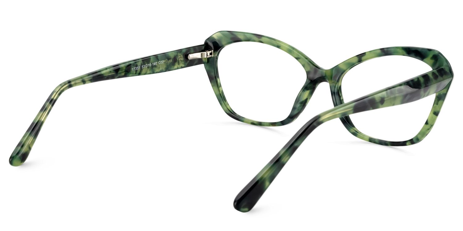 Rectangle Green Floral Glasses | Zeelool Glasses5