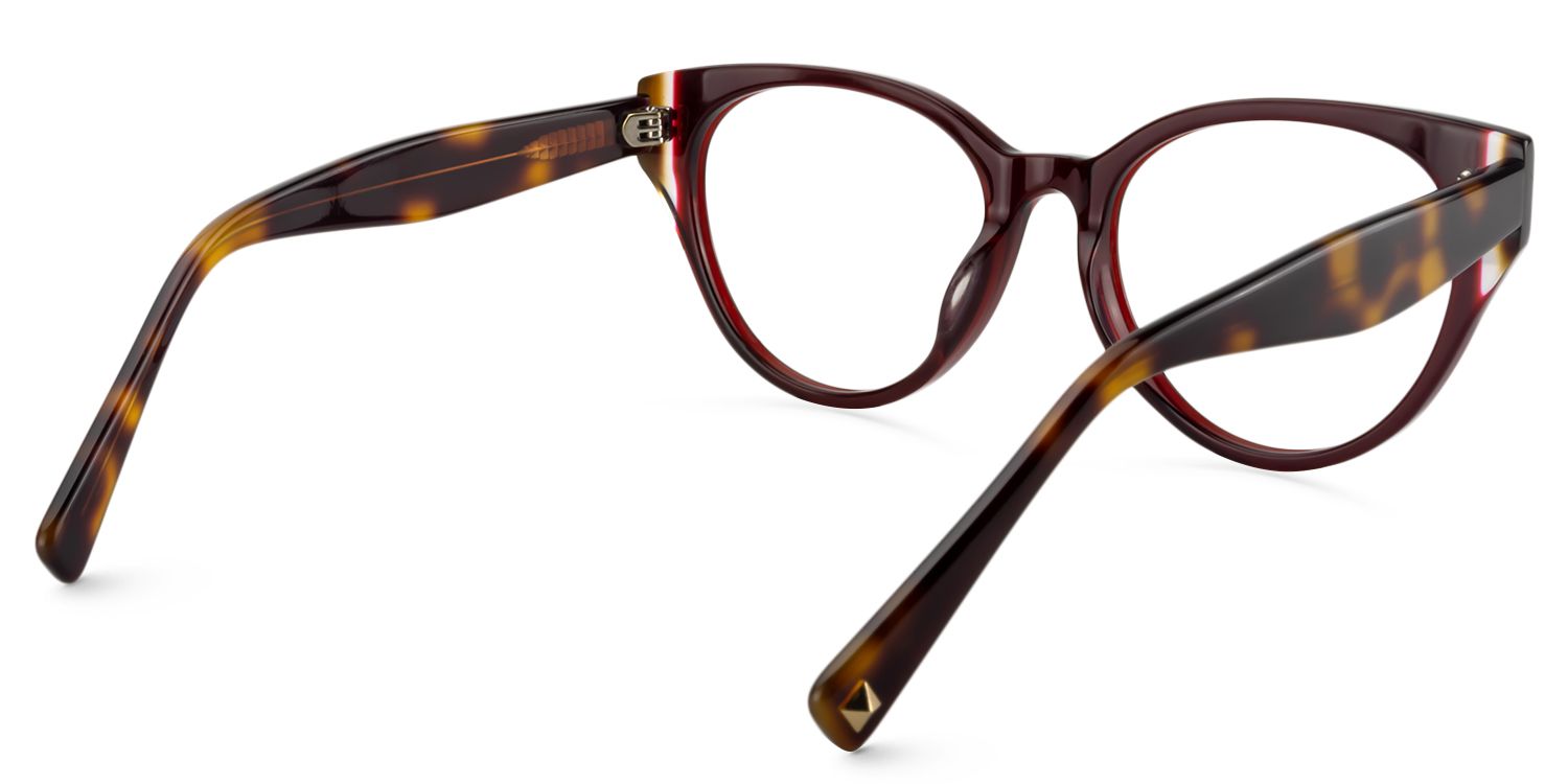 Oval Dark Red Glasses | Zeelool Glasses5