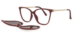 Tranika Cateye Dark-Red Glasses2