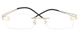 Skyler Rectangle Titanium Glasses 0