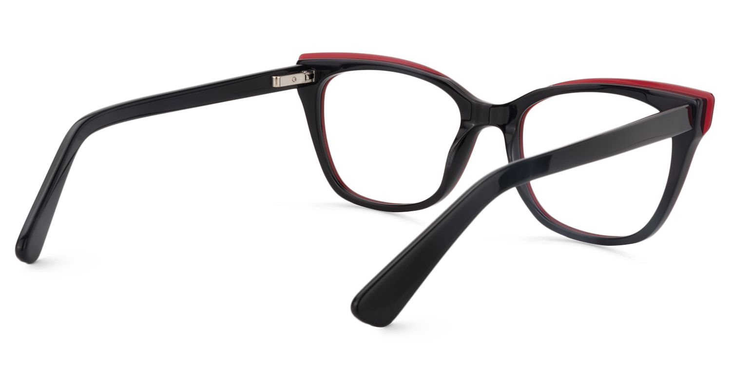 Square Dark Red Glasses | Zeelool Glasses5