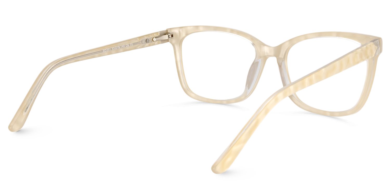 Rectangle Beige Glasses | Zeelool Glasses5
