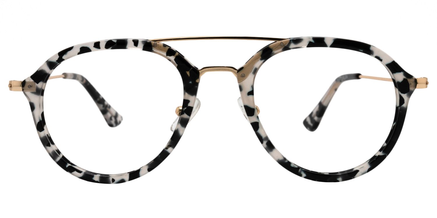 Aviator Black-White Glasses | Zeelool Glasses0