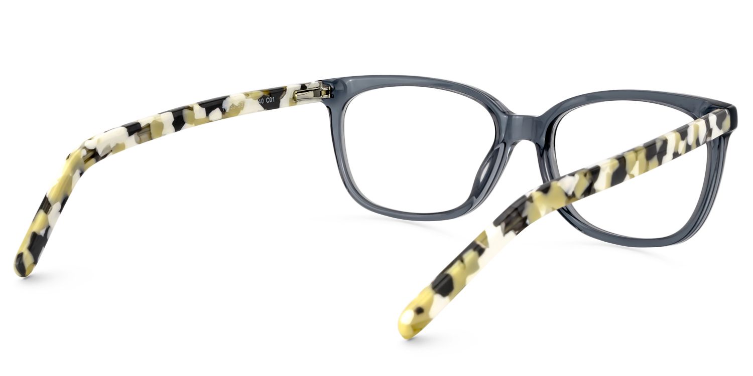 Rectangle Gray Glasses | Zeelool Glasses5