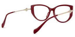 Claudine Cat Eye Red Glasses5