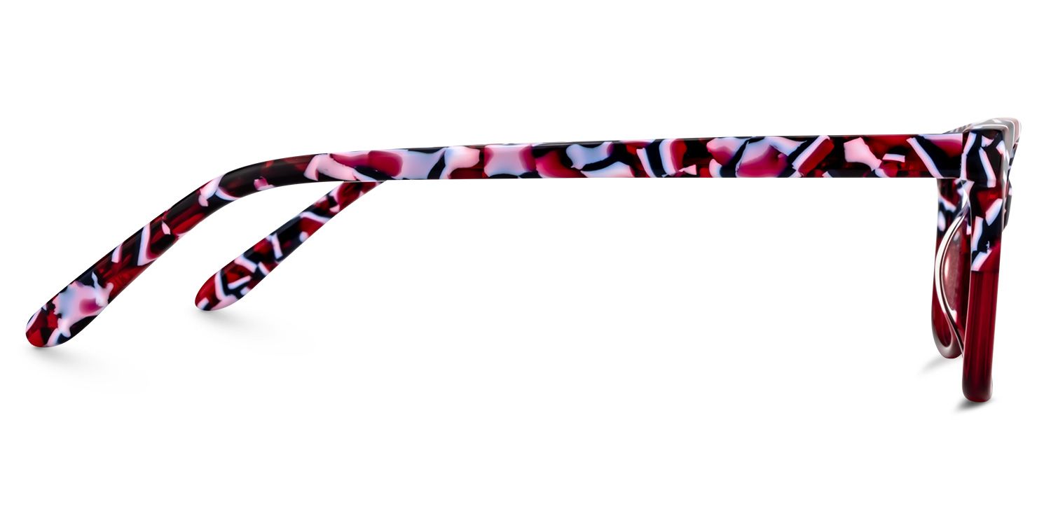 Rectangle Dark Red Glasses | Zeelool Glasses3
