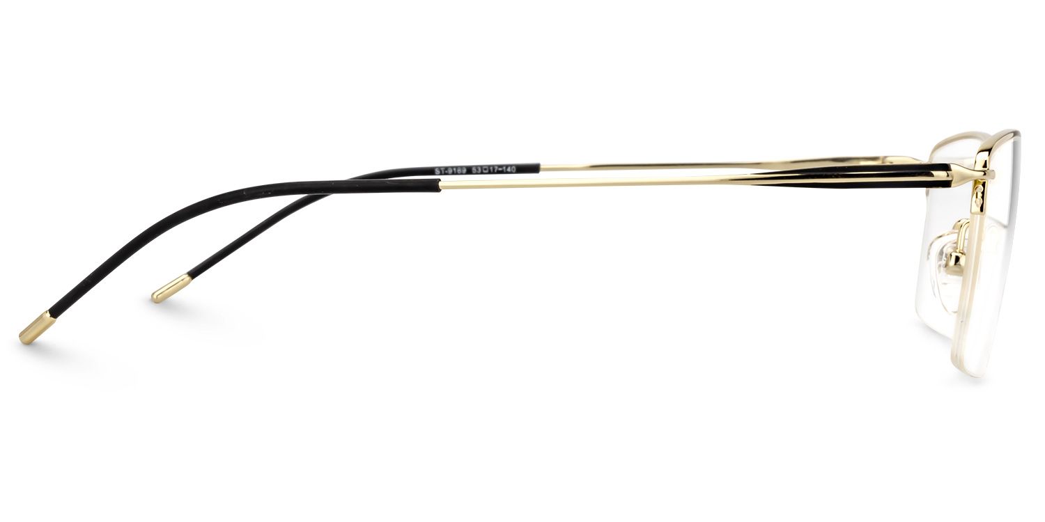 Rectangle Gold Glasses | Zeelool Titanium Eyeglasses3