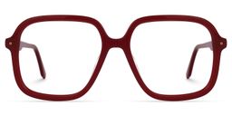 Caroline Square Red Glasses0