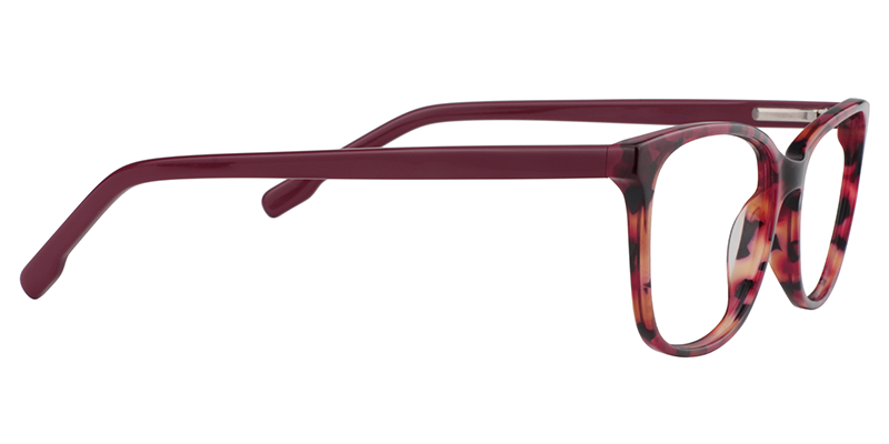 Rectangle Red Floral Glasses | Zeelool Eyeglasses4