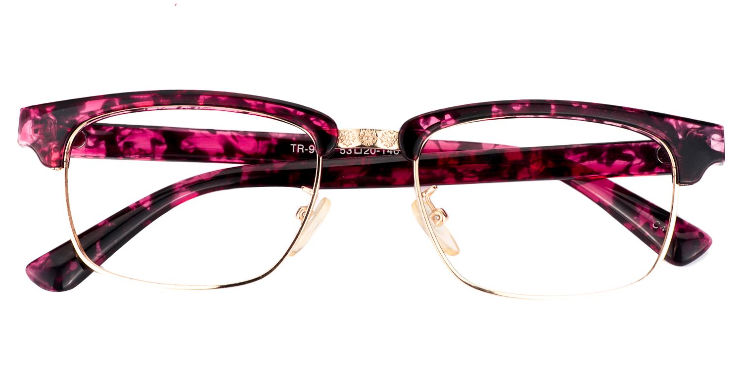 Rectangle Red/Pink Glasses | Zeelool Glasses1