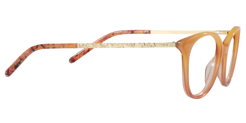 Oval  Living Coral Glasses| Zeelool Eyeglasses4