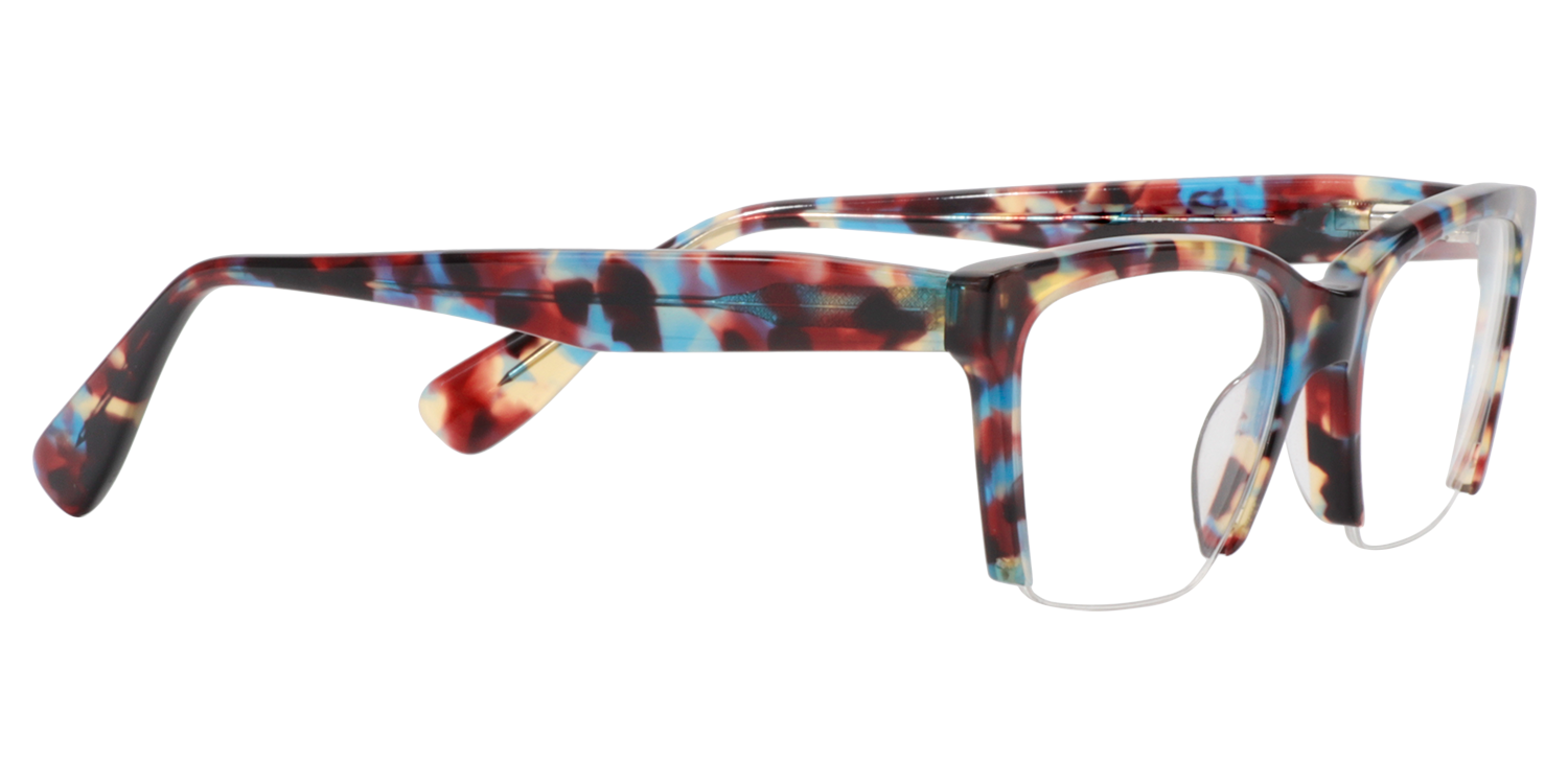 Rectangle Blue Tortoise Glasses | Zeelool Eyeglass Frames4