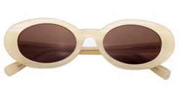 Calista Oval Clear & Yellow Sunglasses1
