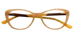 Sakura Cat eye Beige Glasses1