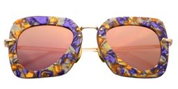 Jesse Square Purple Floral Sunglasses1