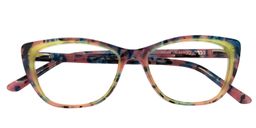 Albin Rectangle Red Floral Glasses1