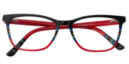 Lauren Rectangle Red Glasses1