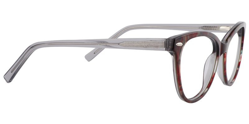 Cateye Red-Gunmetal Glasses | Zeelool Eyeglass Frames4
