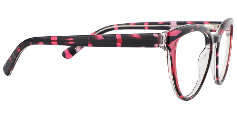 Round Red Floral Glasses | Zeelool Eyeglass Frames4