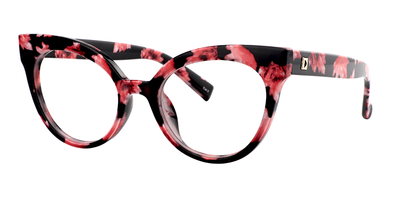 Cateye Red Floral Glasses | Zeelool Optical2